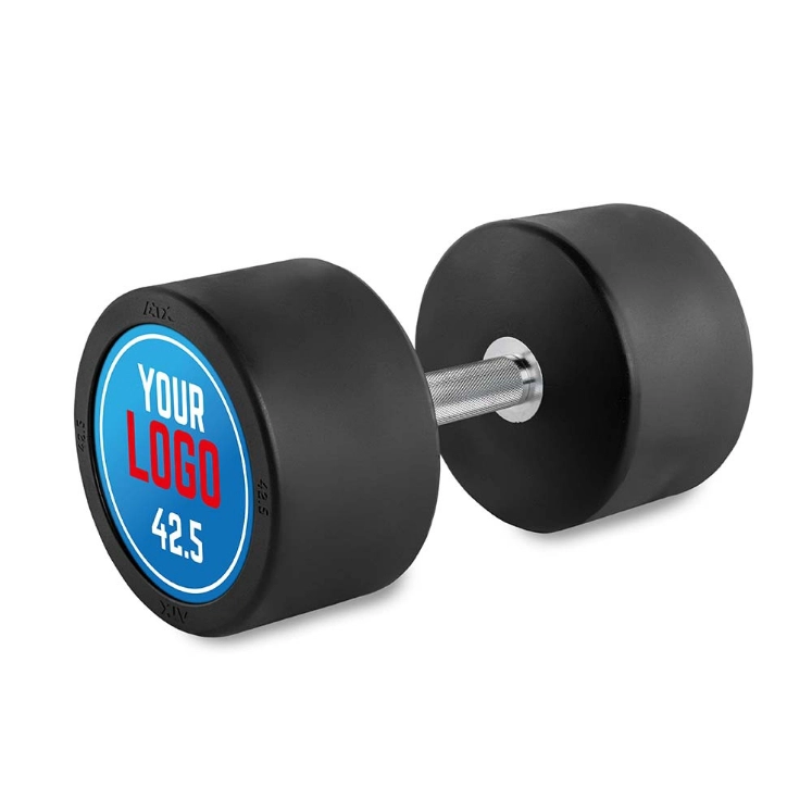 Poza cu Ganteră cauciucată personalizată cu Logo Client - 2.5 kg - 60 kg