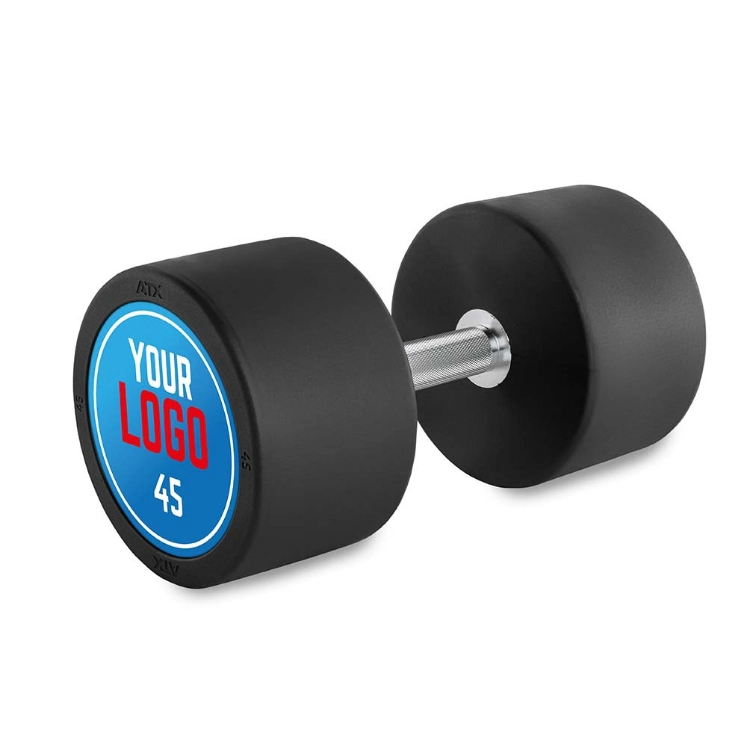 Poza cu Ganteră cauciucată personalizată cu Logo Client - 2.5 kg - 60 kg