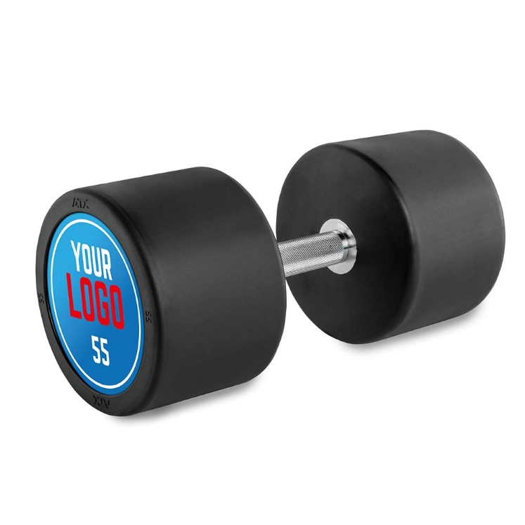 Poza cu Ganteră cauciucată personalizată cu Logo Client - 2.5 kg - 60 kg