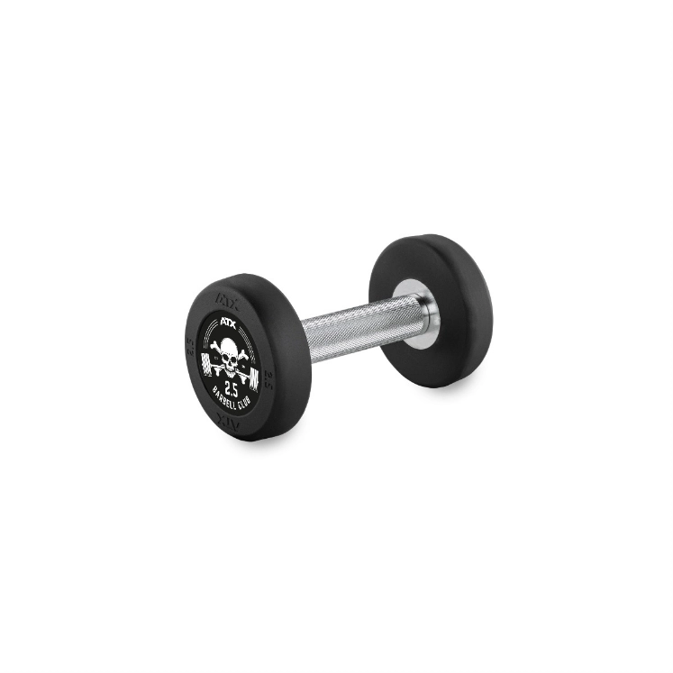Poza cu Gantere Profesionale PRO-Style din Cauciuc - cu Logo Barbell Club - 2,5 – 60 kg, Increment de 2,5 kg
