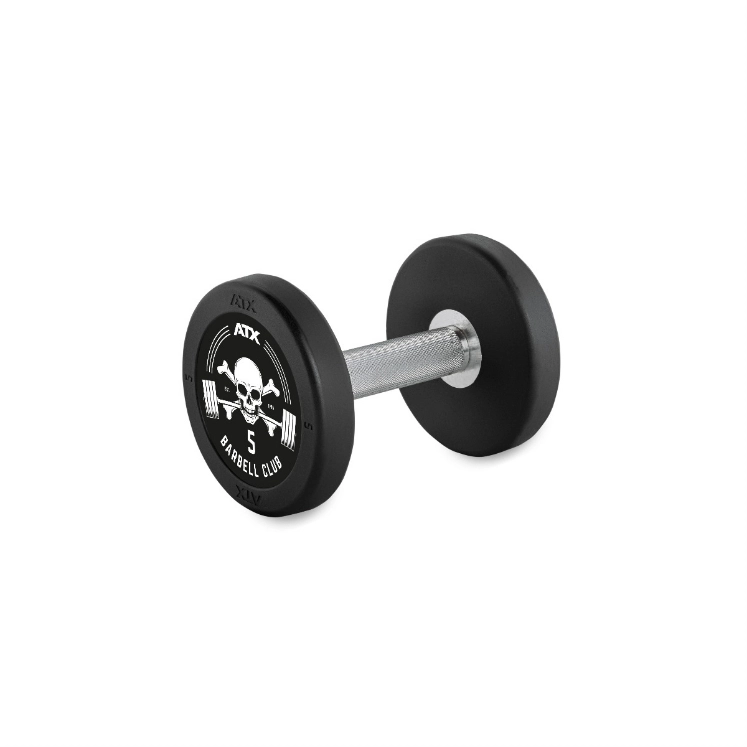 Poza cu Gantere Profesionale PRO-Style din Cauciuc - cu Logo Barbell Club - 2,5 – 60 kg, Increment de 2,5 kg