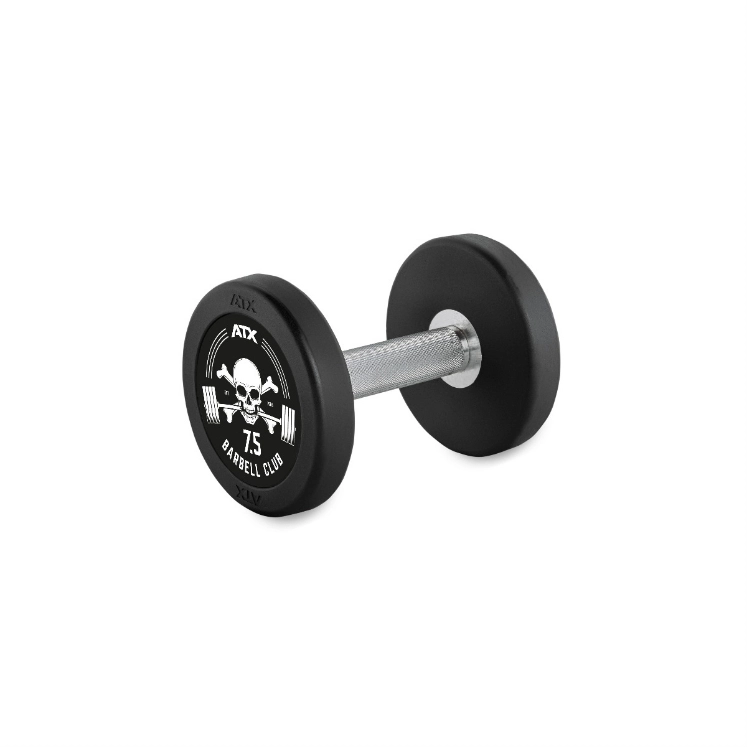 Poza cu Gantere Profesionale PRO-Style din Cauciuc - cu Logo Barbell Club - 2,5 – 60 kg, Increment de 2,5 kg
