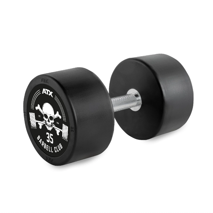 Poza cu Gantere Profesionale PRO-Style din Cauciuc - cu Logo Barbell Club - 2,5 – 60 kg, Increment de 2,5 kg