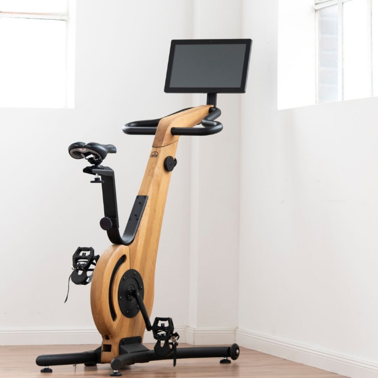 Poza cu NOHRD Bike Pro – Bicicletă fitness premium din lemn masiv cu ecran tactil de 14 inch