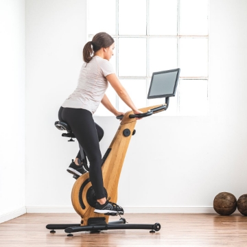 Poza cu NOHRD Bike Pro – Bicicletă fitness premium din lemn masiv cu ecran tactil de 14 inch