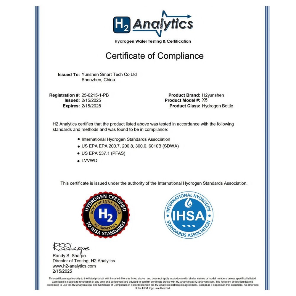 certificat apa hidrogenata X5