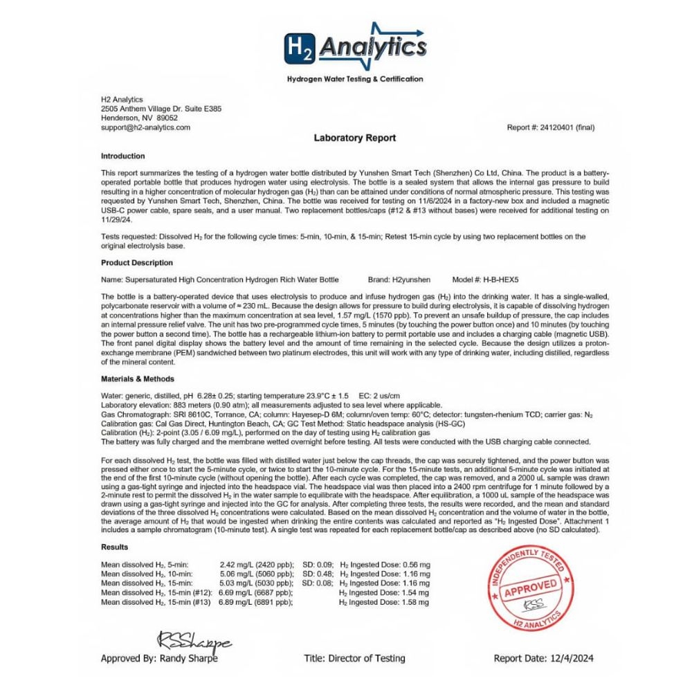 certificat apa hidrogenata